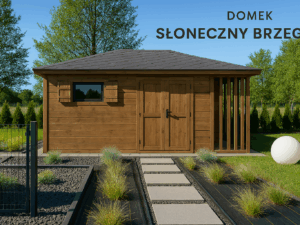 Domek ogrodowy "Słoneczny Brzeg 2w1 z Drewutnią"